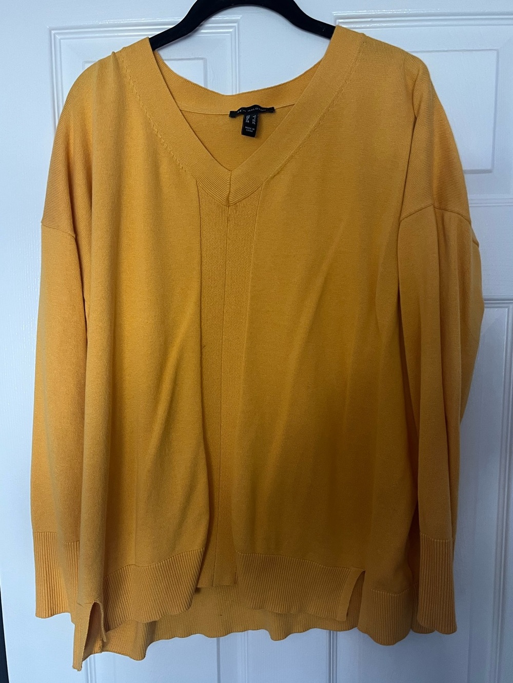 H by Halston Yellow V-Neck Sweater